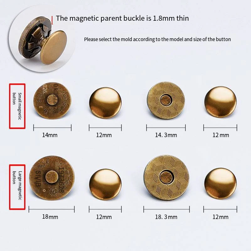 Magnetic Buttons Snap Fasteners Craft Supplies Metal Children\'s Beautiful Decorative Clothing Sew Accessories Installation Kit