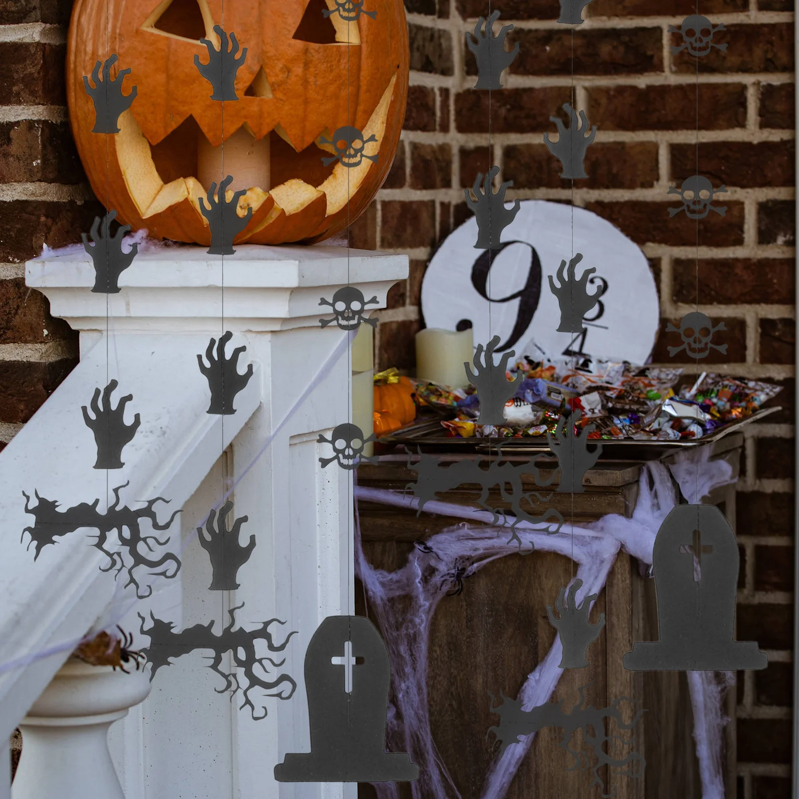 

8Pcs Halloween Witch Ghost Pendants Paper Hanging Decoration for Halloween Party Doors Windows Yard Decor Goth Party Decorations