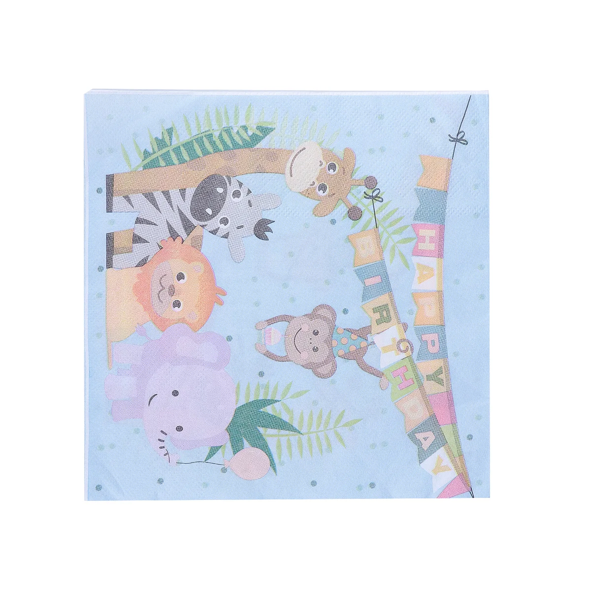 60pcs Cartoon Animals Napkins Jungle Birthday Tissue Disposable Paper Towel Party Supplies party Napkins