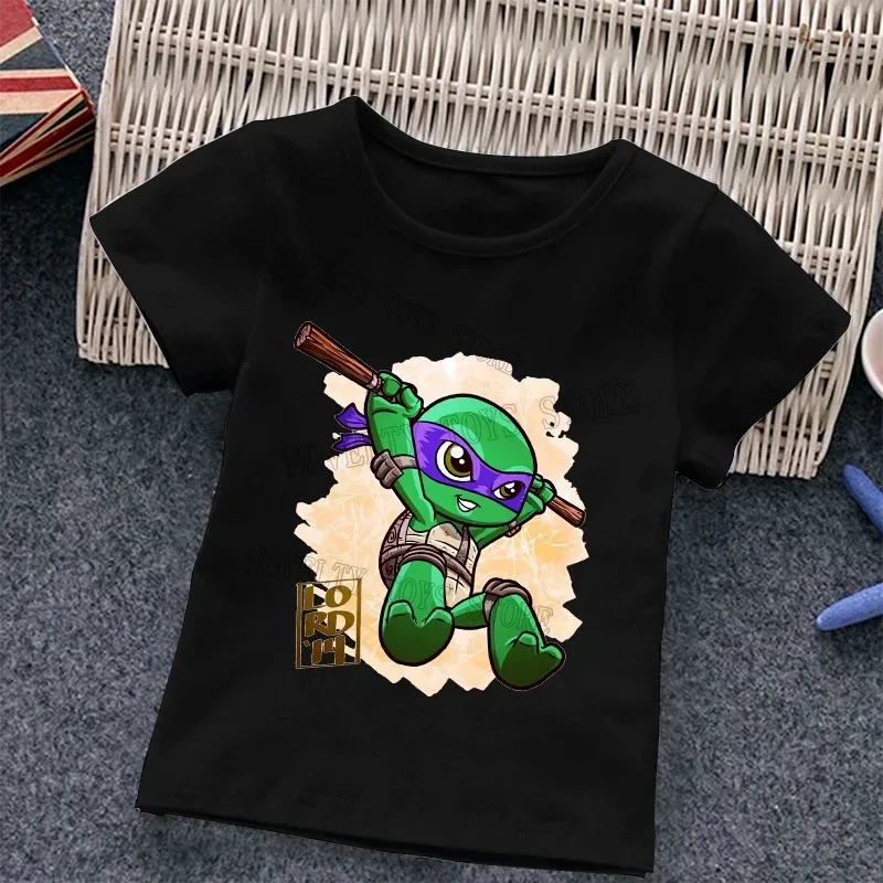 2023 New Teenage Mutant Ninja Turtle Cartoon Figure Tees Summer Shirt Anime Clothing T-shirt Clothes Cotton Printed Cute Gifts