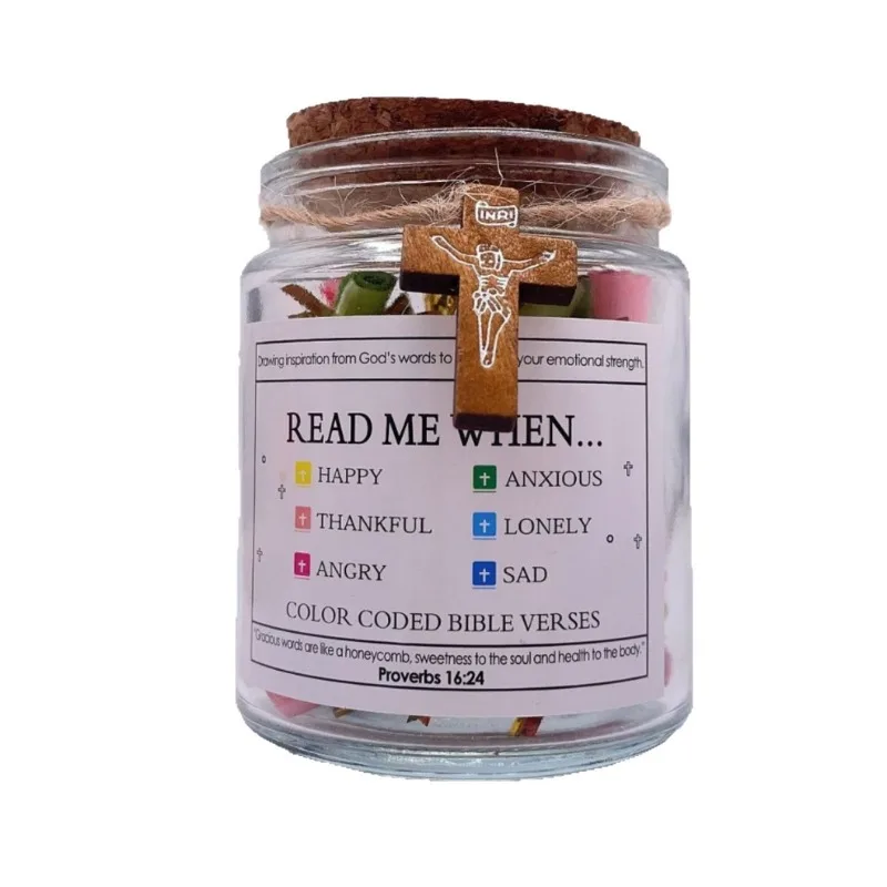 Bible Verses in a Jar - Christian Prayer Gift Set with Devotional Cards for Faithful Blessings and Spiritual Comfort