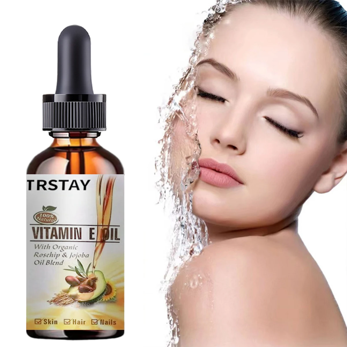 

New 100% Pure Natural Vitamin E Oil Face Body Massage Spa Avocado Essential Oils Cold Pressed Moisturizer Serum