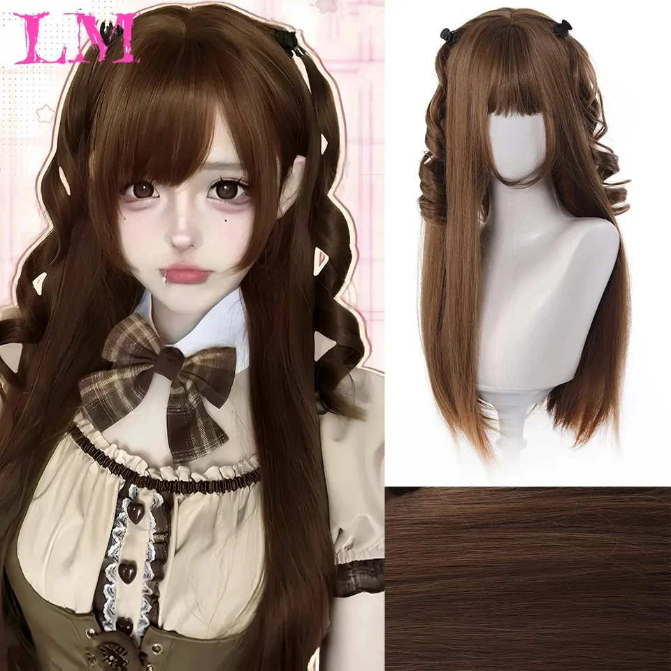 

LM Synthetic Hair Miku Cosplay Long Wig Green Heat Resistant Party Wigs with 2 Clip Ponytails Wigs