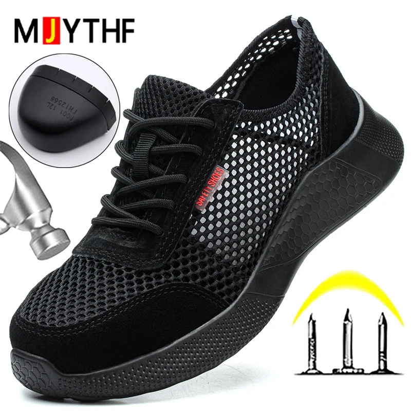 

Дышащие сетчатые мужские рабочие защитные ботинки, противоударные, противопрокольные, неразрушимые, рабочие кроссовки, ботинки со стальным носком, нескользящие.