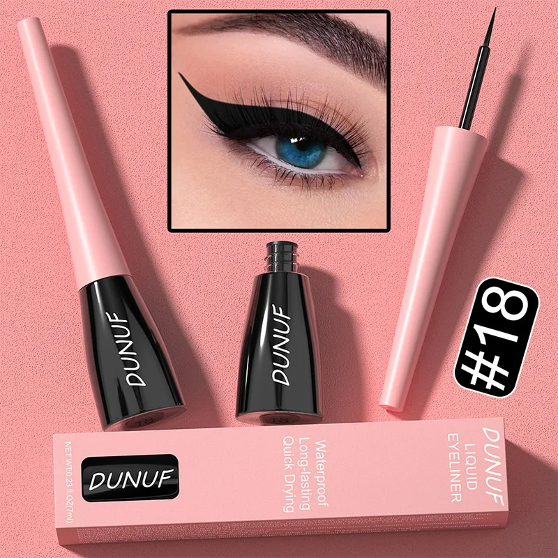 Pena Eye Liner cair tahan lama, kosmetik pensil Eyeliner cair cepat kering 18 warna putih merah warna-warni