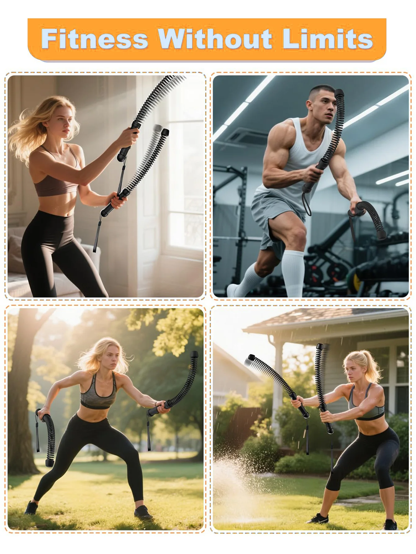 2 Stücke Flexibler Federarm-Krafttrainer Ergonomischer Bizeps-Trizeps-Krafttrainer Tragbarer Armkrafttrainer für Fitness-Workout – Detail 14