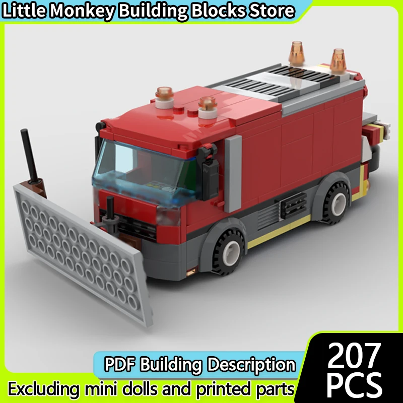 

City Car Model MOC Building Bricks Snow Plow Engineering Truck Modular Technology Children Holiday Gifts Assemble Toys Suit