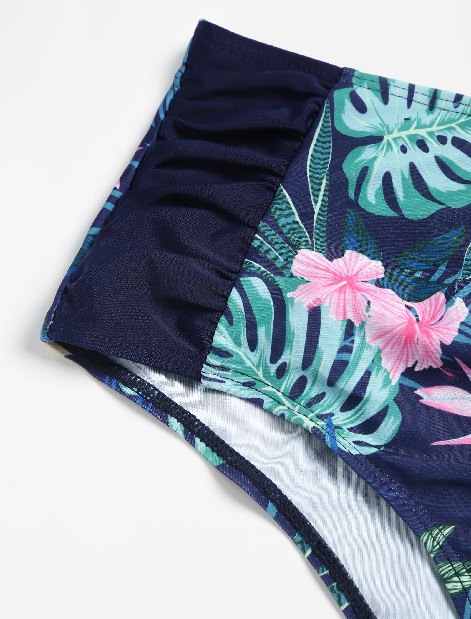 レディース ハイウエスト プッシュアップ ツーピース タンキニ水着、サイズ S ～ XL