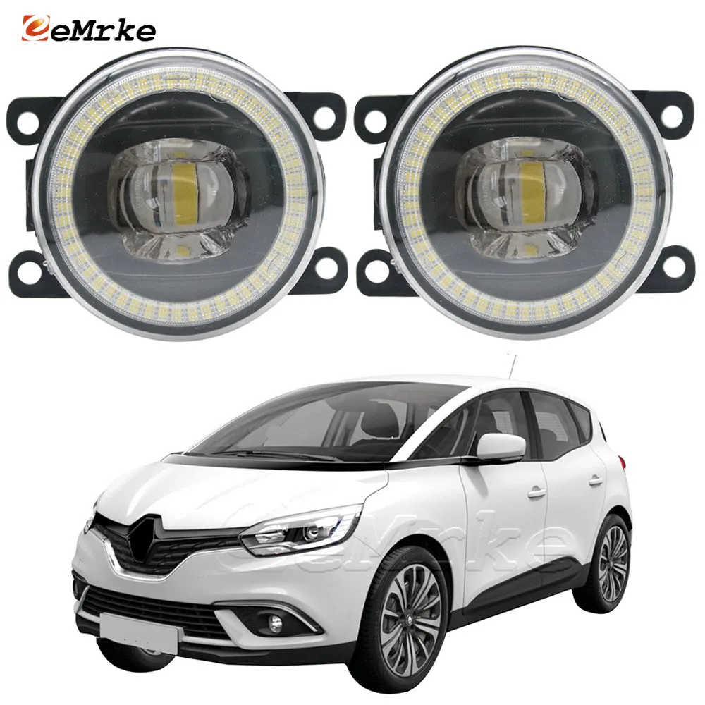 

For Renault Scenic IV/4 J9 / Grand Scenic R9 2016-2022 Fog Light Assembly Angel Eyes Led DRL Daytime Running Lamp PTF 15W 12V