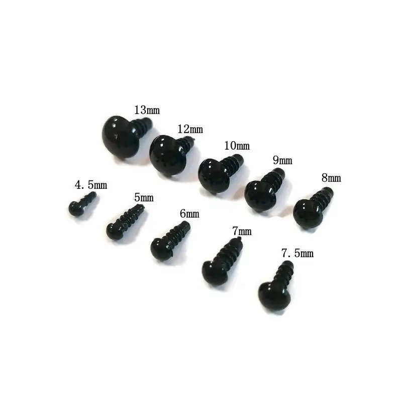 4.5mm-24mm Safety Black Eyes Fit For Teddy Bear And Other Stuffed Animal Dolls 50pairs/Lot