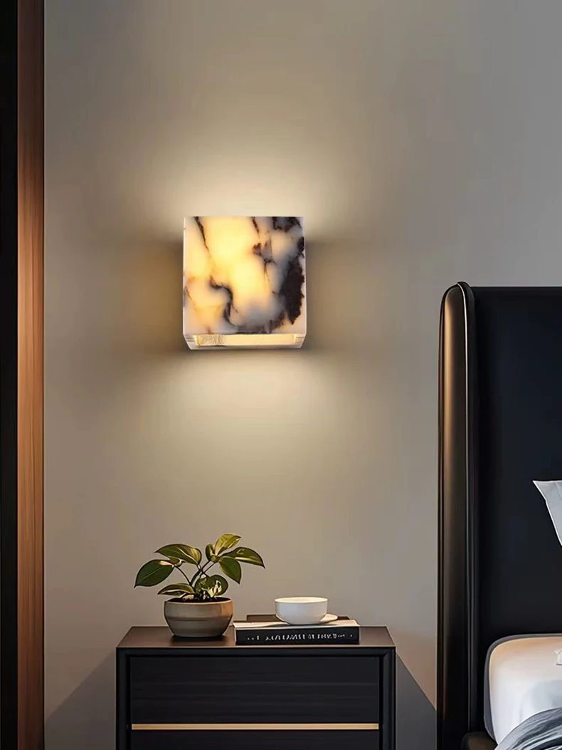 Cube Cuboid Natural Stone Wall Light Art Design Indoor
