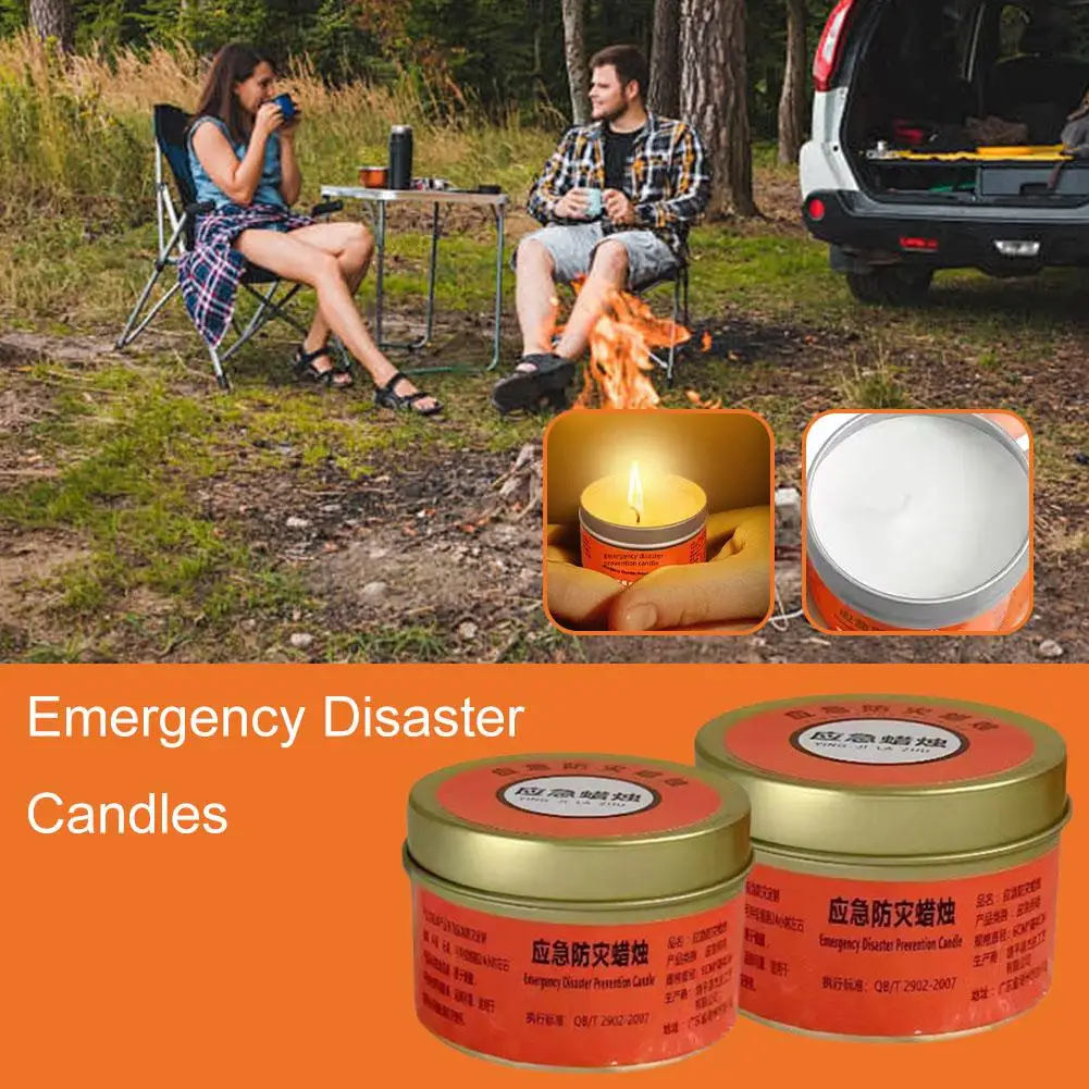 Emergency Disaster Candles 30 Hour Tea Light In Flat Container Windproof Long Burning Food Warmer Tea Light Candle For Home D9R4