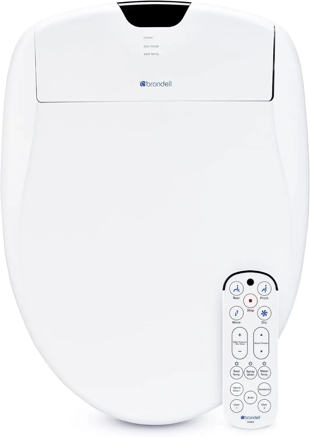 Bidet Toilet Seat S1400, Smart Toilet Seat, Dual Stainless-Steel, Self-Cleaning Nozzle With Clean Plus Technology, Endless Warm