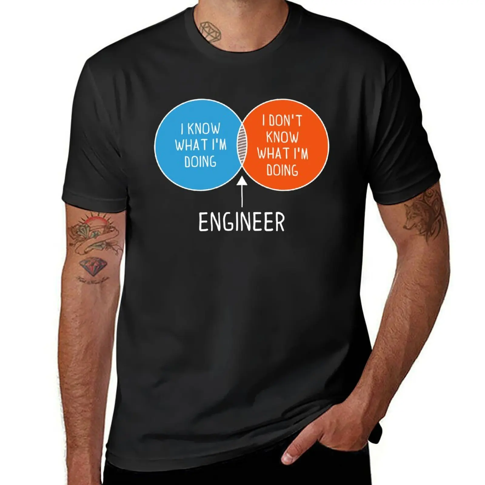 Engineer I (Don't) Know What I'm Doing Two-Color Diagram T-Shirt new edition graphics anime clothes workout shirts for men