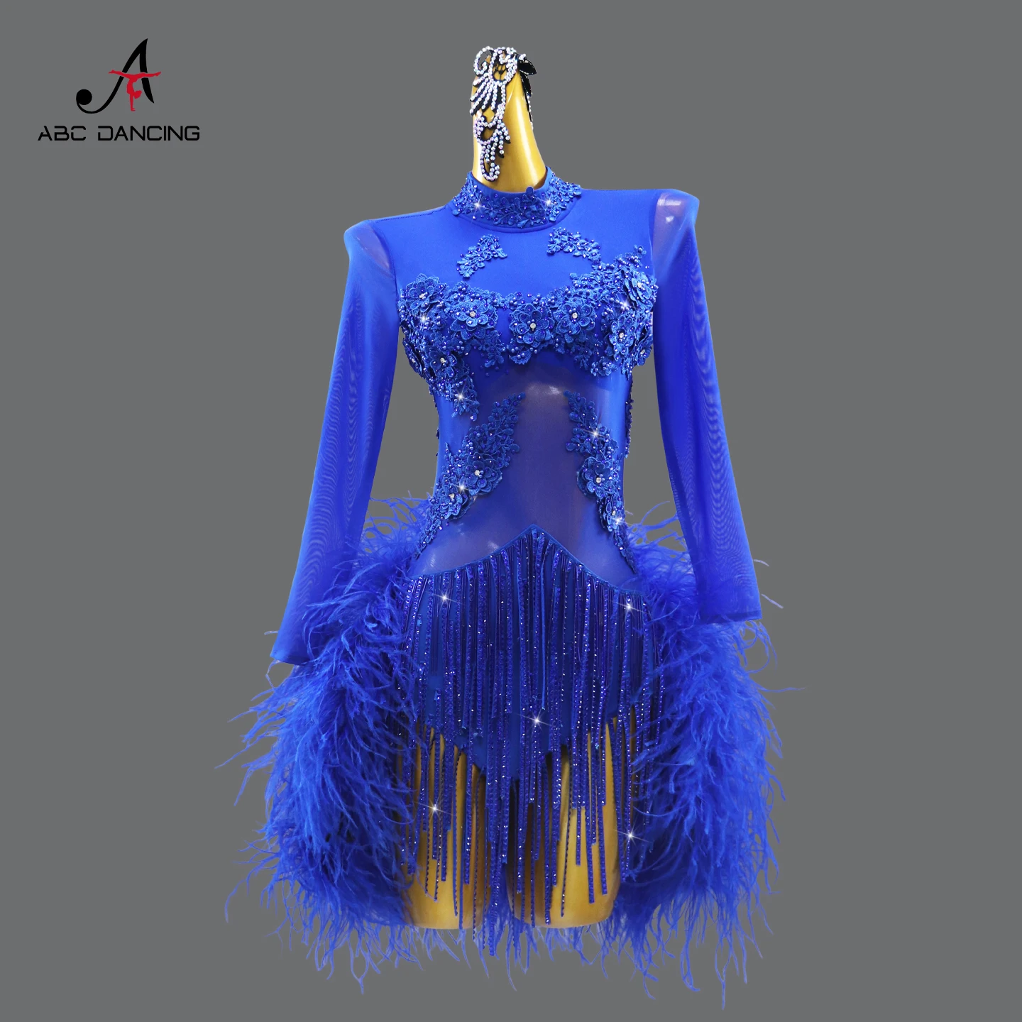 Latin Dance Practice Clothes Ladies Dress Competition Stage Suit Girls Fringed Costumes 2026 Dancewear Adult Samba Prom Feather