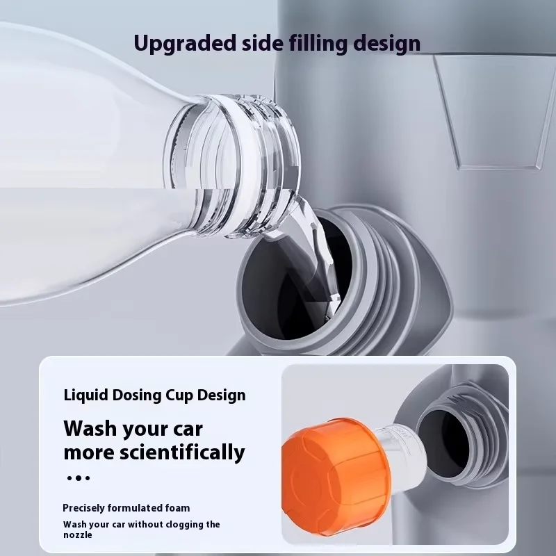 بخاخ رغوة كهربائي محمول احترافي 2 لتر مدفع رغوة الثلج بخاخ غسيل السيارات الآلي لغسيل السيارات قابل لإعادة الشحن #5