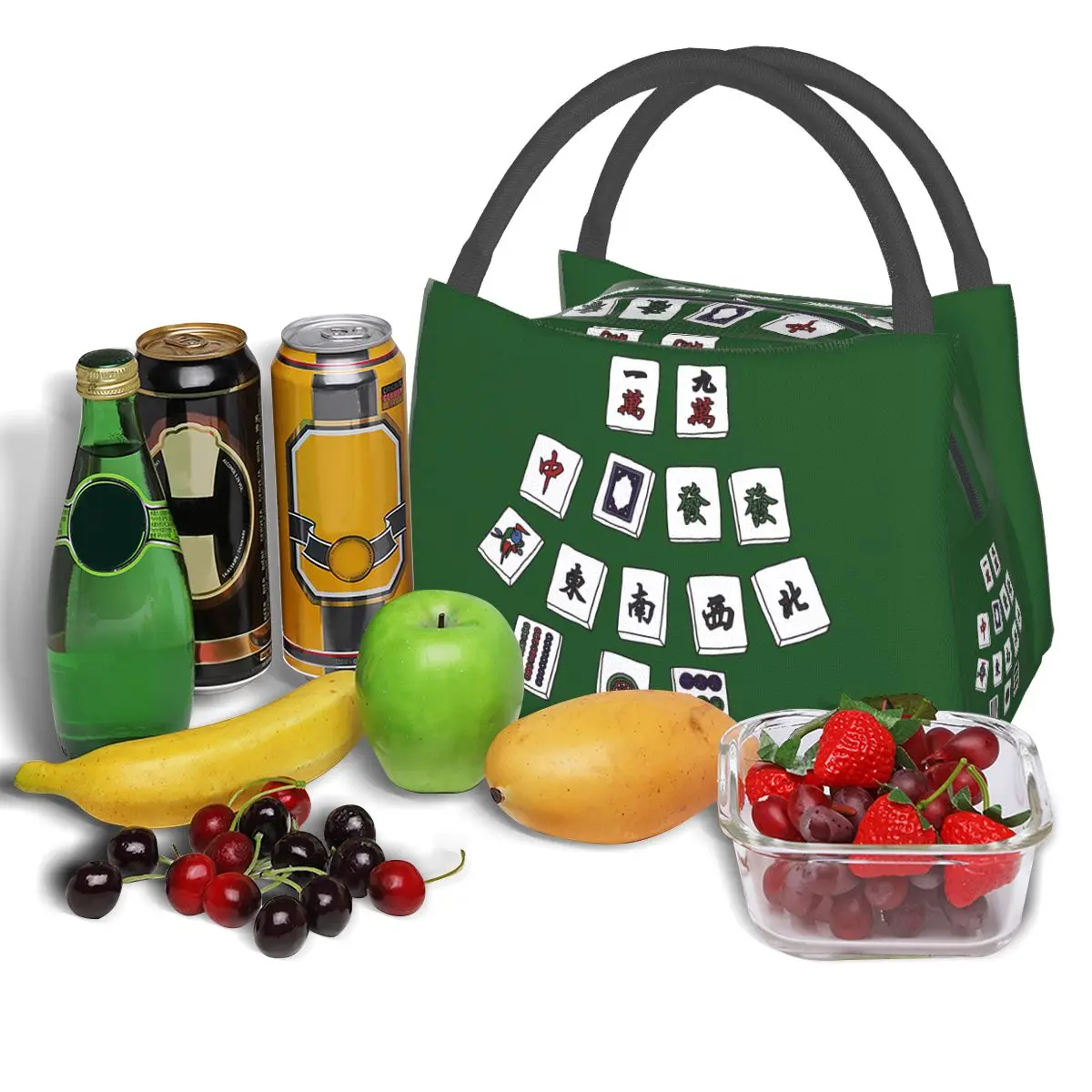 Mahjong Thirteen 13 Wonders Insulated Lunch Bag for School Bento Storage Food Boxes Portable Container Cooler Thermal Lunch Box