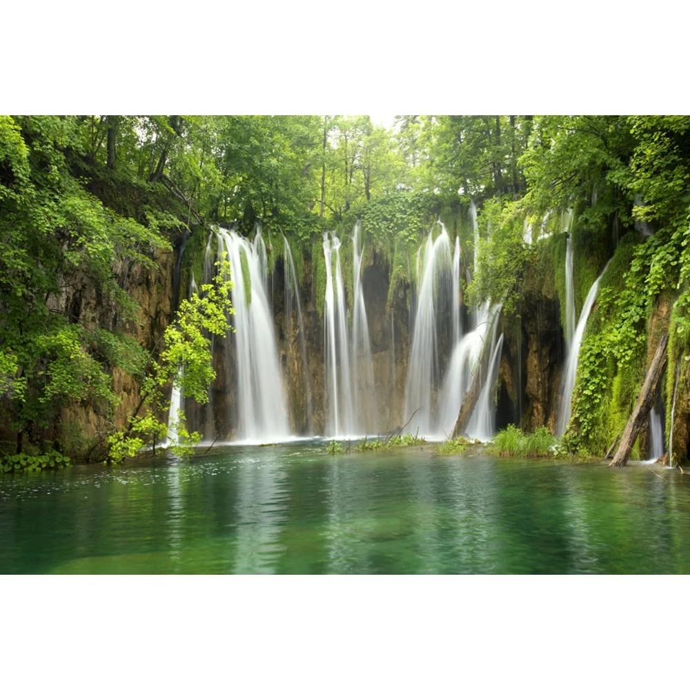 Natural Scenery Backdrop Waterfall Mountain Water Forest Jungle River Landscape Room Decor Photography Background Photo Studio