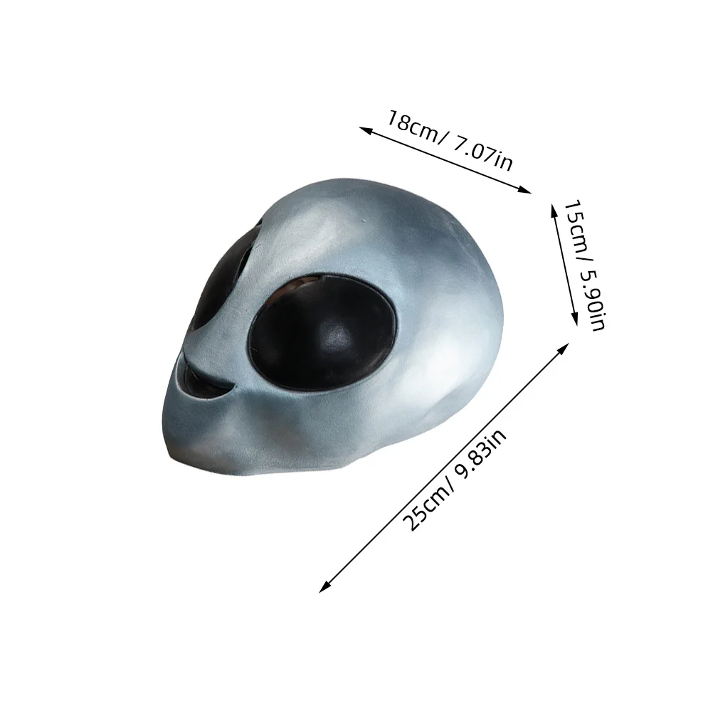 Maschera per la testa aliena Testa intera in lattice Costume per Halloween Costume Copricapo Maschera horror spaventosa per cosplay di feste di Halloween