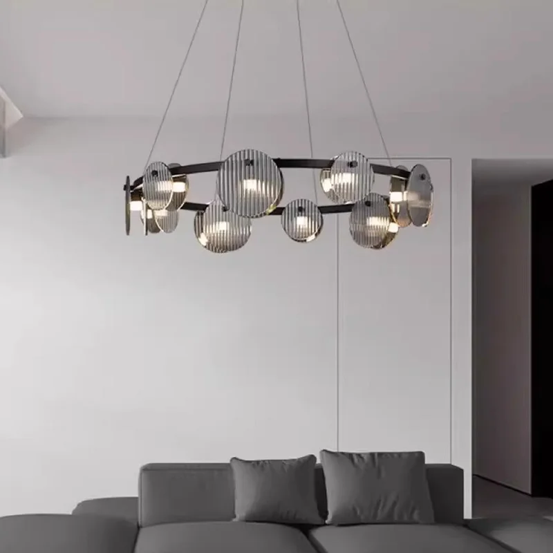 

Modern Long LED Chandelier Dimmable for Kitchen Island Living Room Dining Room Pendant Lamp Interior Lighting Hanging Fixture