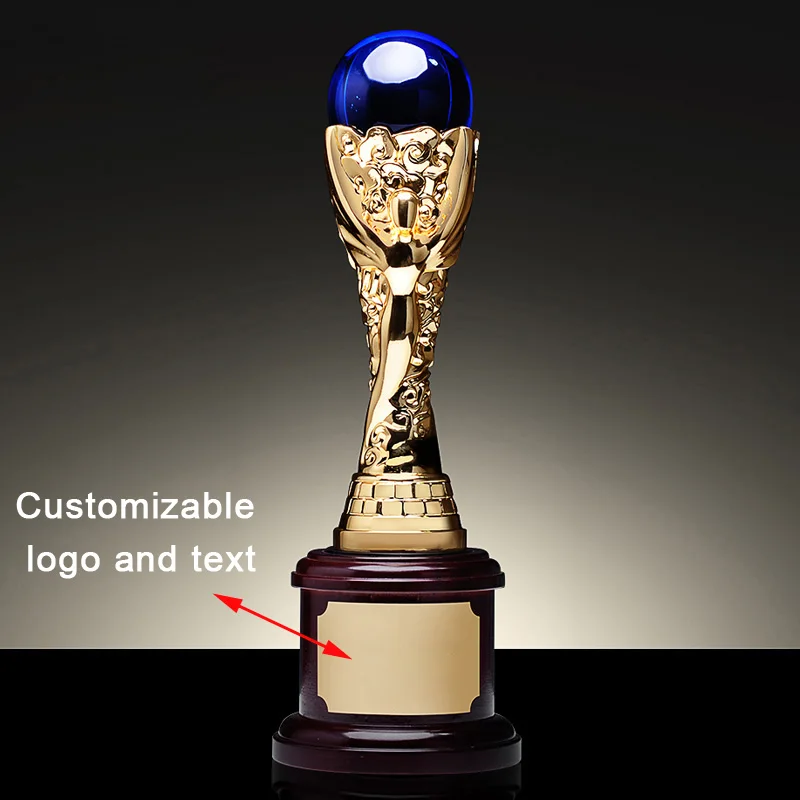 Crystal Metal Trophy, Custom Creative Home Decoration, Wooden Base, Basketball, Running Competition, Individual Team Awards, 1Pc