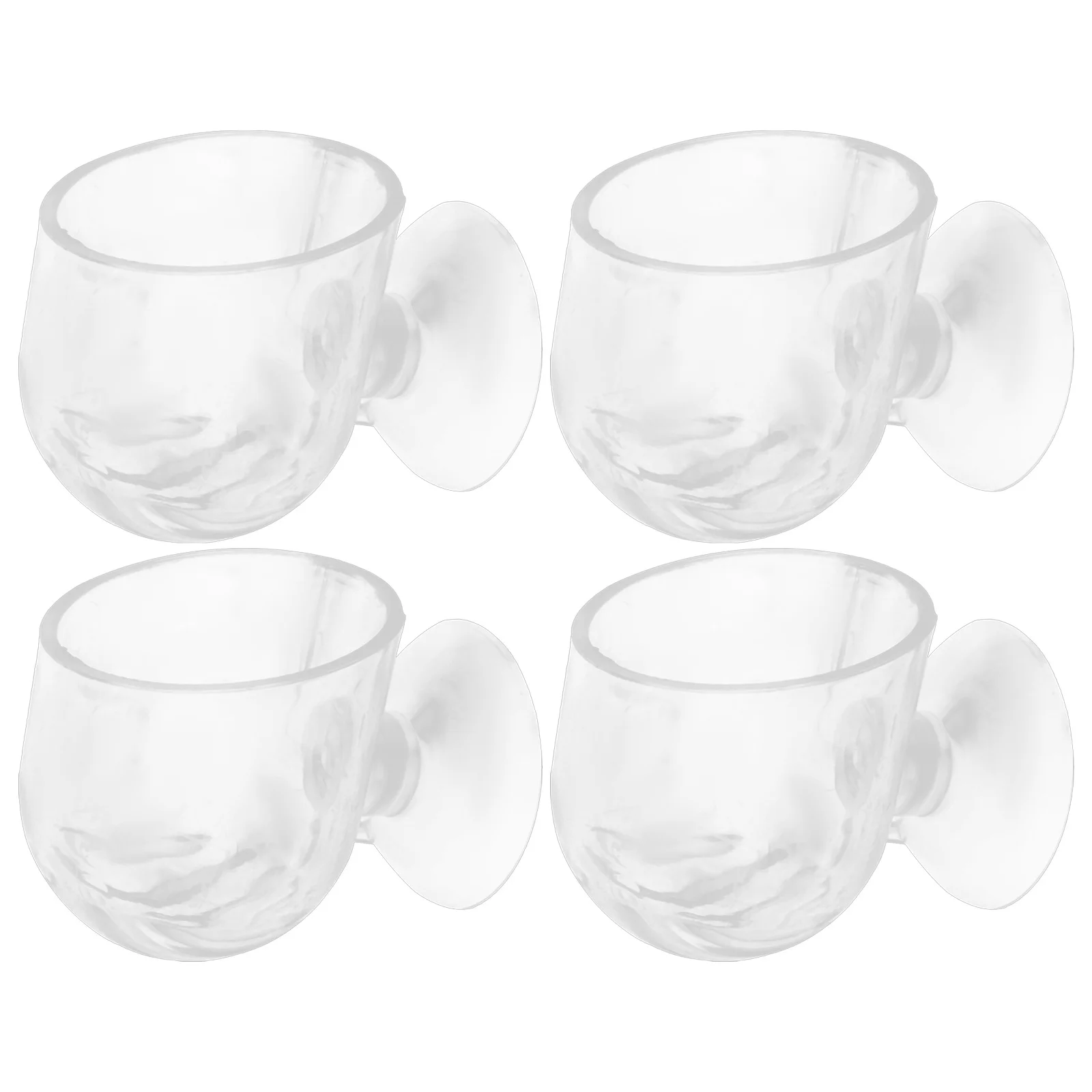 4 قطعة أواني نباتات حوض السمك الاكريليك خزان الأسماك زارع ديكور شفط الكؤوس للمياه العذبة الروبيان المغذية الطعم حامل أشكال متعددة #4