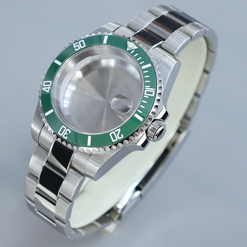 40MM watch case bands Sapphire Glass for Submariner GMT NH35 NH36 NH34 NH38 NH72 Miyota 8215 Eta 2824 Sloping Bezel Slide Buckle