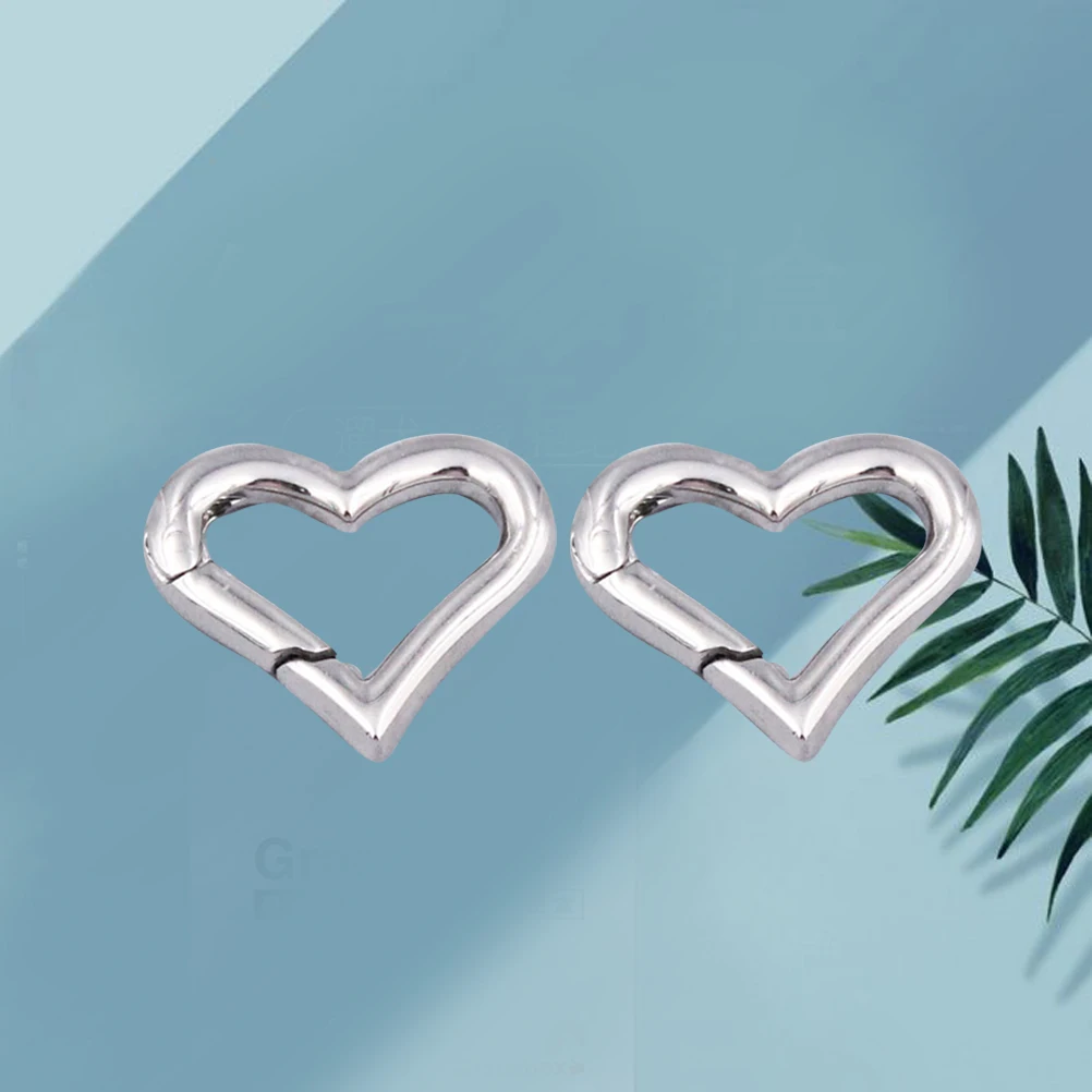 

2pcs Stainless Steel Spring Buckle Key Carabiner Clip Durable Multi-Functional Mountaineering Buckle For Climbing Camping