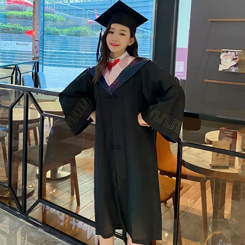 Vestido de graduación para hombres y mujeres, uniforme escolar para adultos, Cosplay, gorra de Mortarboard, Jk