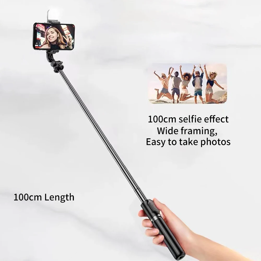 Selfie Stick Mini treppiede pieghevole con luce di riempimento fotografica Mini Wireless Bluetooth 2022 nuovo stile per Ios Android