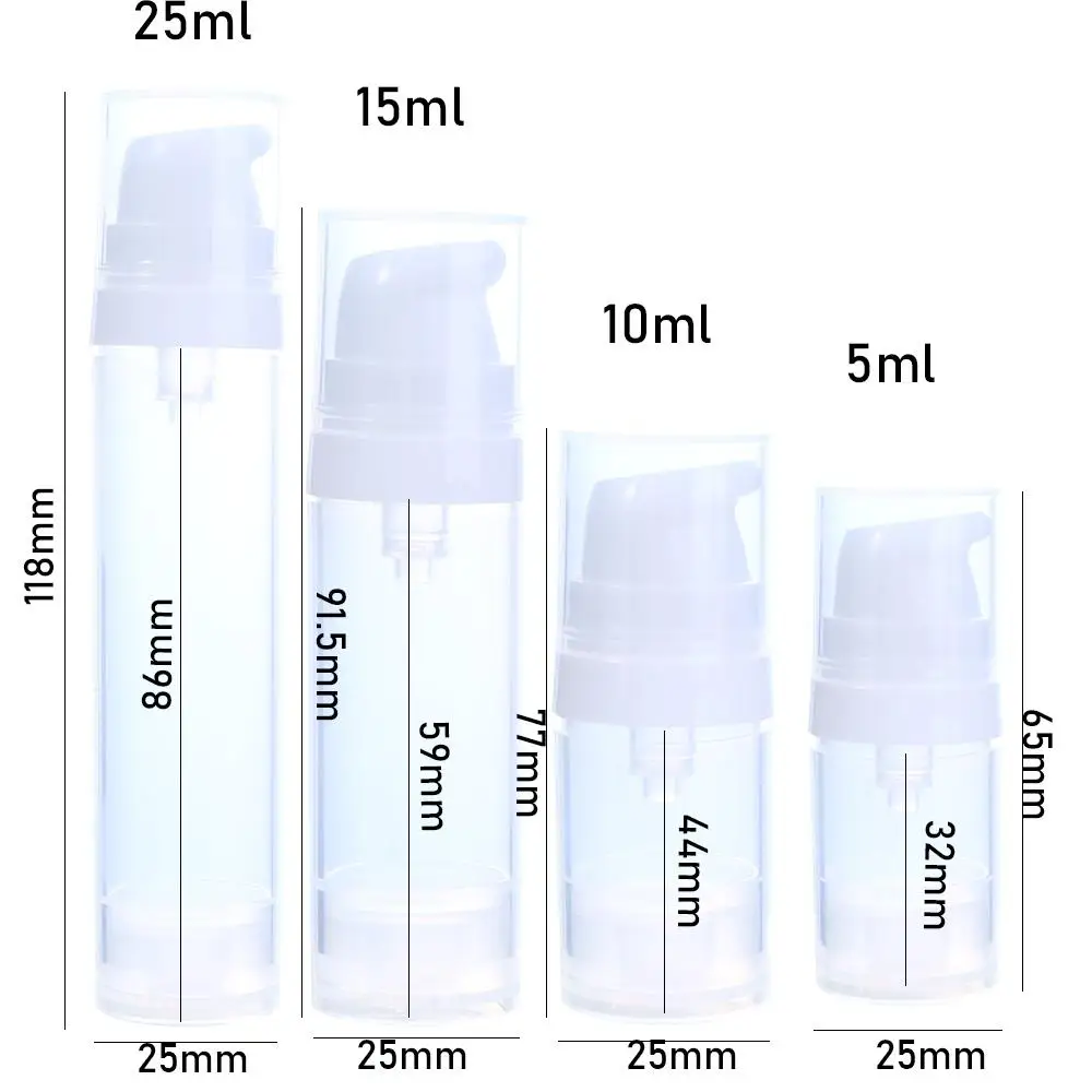 Sub-engarrafamento Garrafas de bomba de vácuo para mulheres, Creme Dispenser, Garrafas Recarregáveis, Garrafa Airless Loção, Recipiente Cosmético