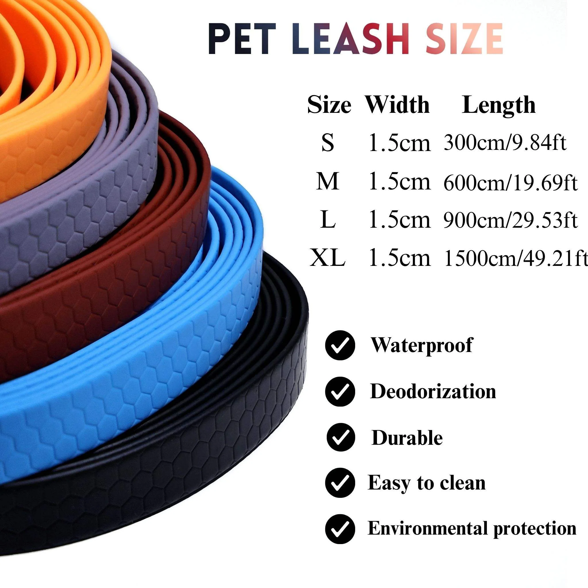 Laisse pour chien en PVC imperméable à texture alvéolée, ultra-résistante, avec boucle dorée, logo personnalisé possible, pour chiens de toutes tailles._voghion.com