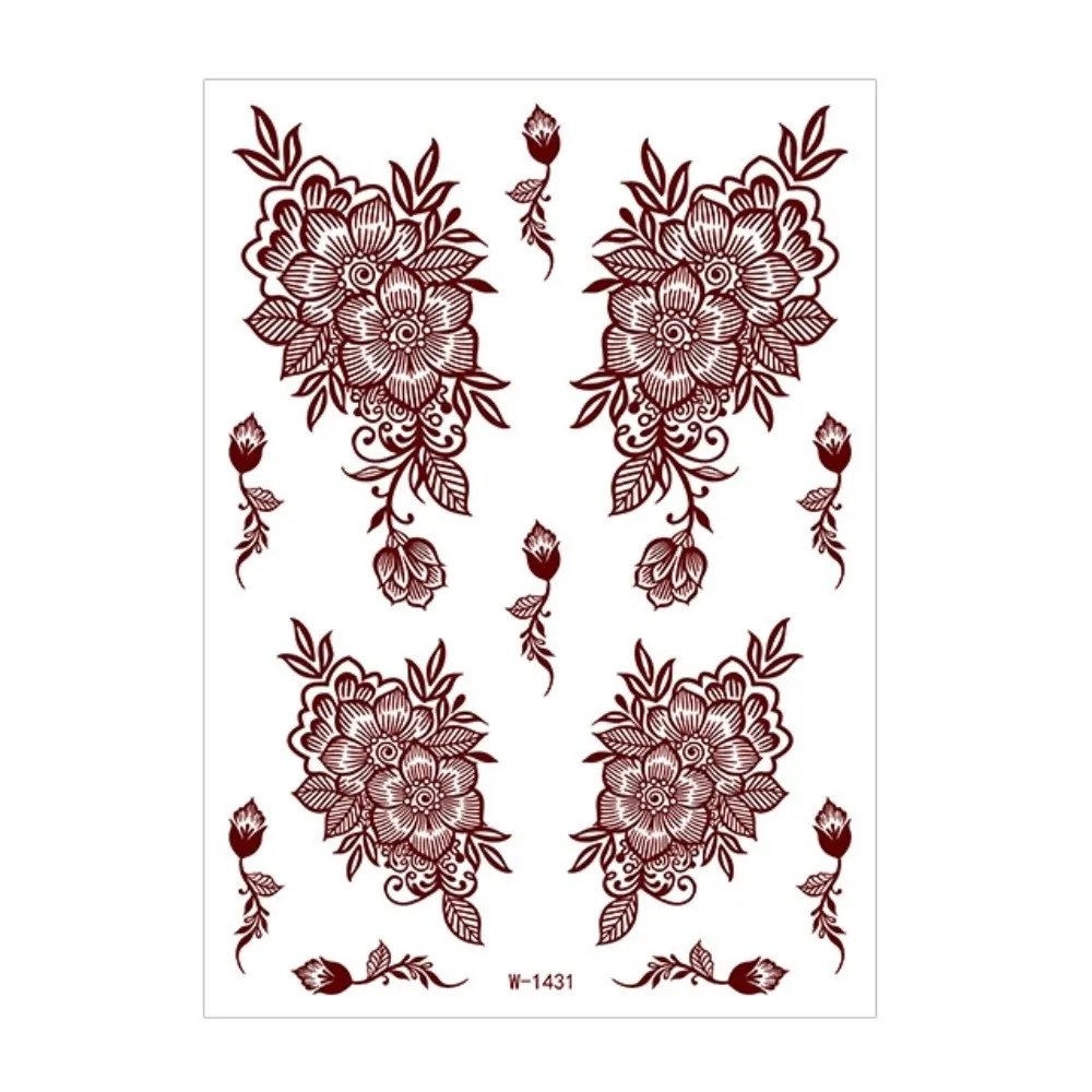 

9 шт. наклейки для переноса воды, татуировки хной, наклейки, поддельные мгновенные временные татуировки хной, индийский цветок Менди, водостойкий