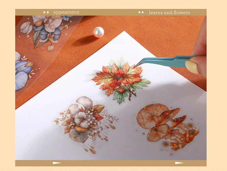 Journal GO 5cmx2m Ästhetisches Blumen-Journaling-Klebeband Brillantes Blumenähnliches Aufkleberband für Collage Junk Journal Karten – Detail 8
