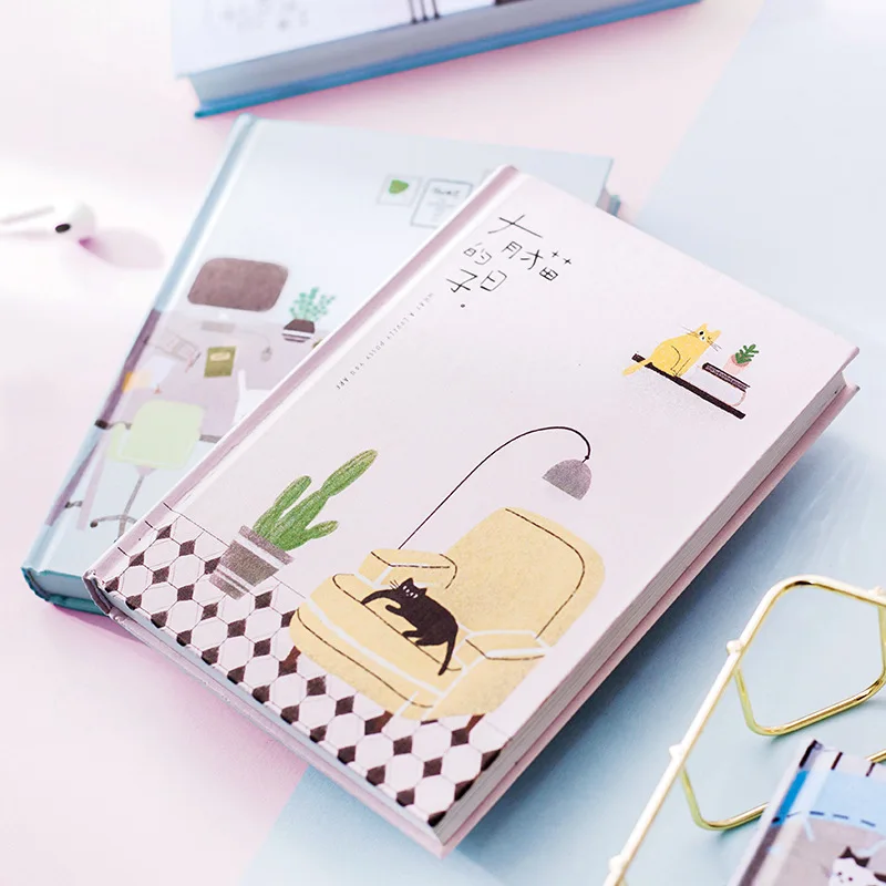 Imagem -03 - Criativo Gato Kawaii Diário Pessoal Planejador Capa Dura Páginas de Cor Livro Caderno Agenda Semanal Bonito Coreano Papelaria Agenda