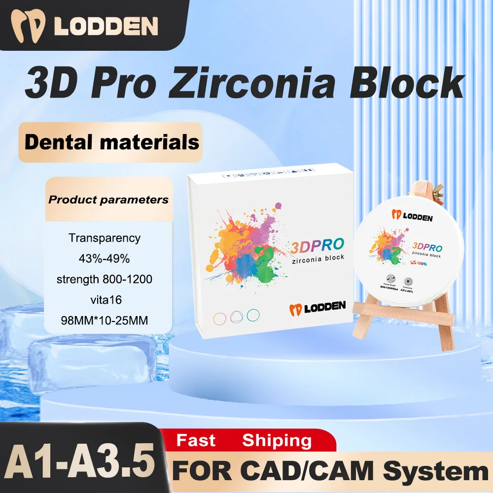 

Multilayer Dental Zirconia Block 3D PRO Vita 16 Lab Materials Zirconium zirconia Disc Accessories for CAD CAM 98*10-25MM A1-A3.5
