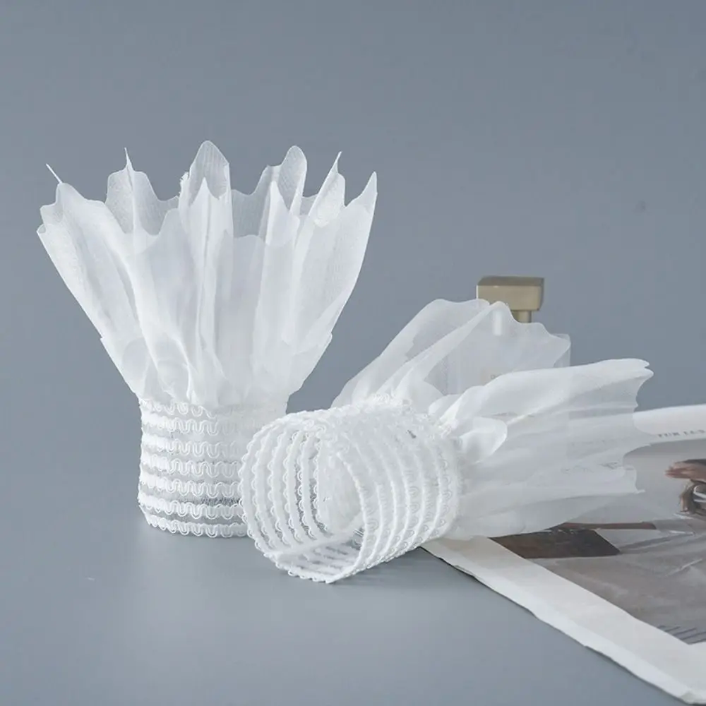 

New Multilayer Ruffle Fake Cuff Detachable White Black Wrist Cuff Lace Cuff Nail Tips Display Sleeve