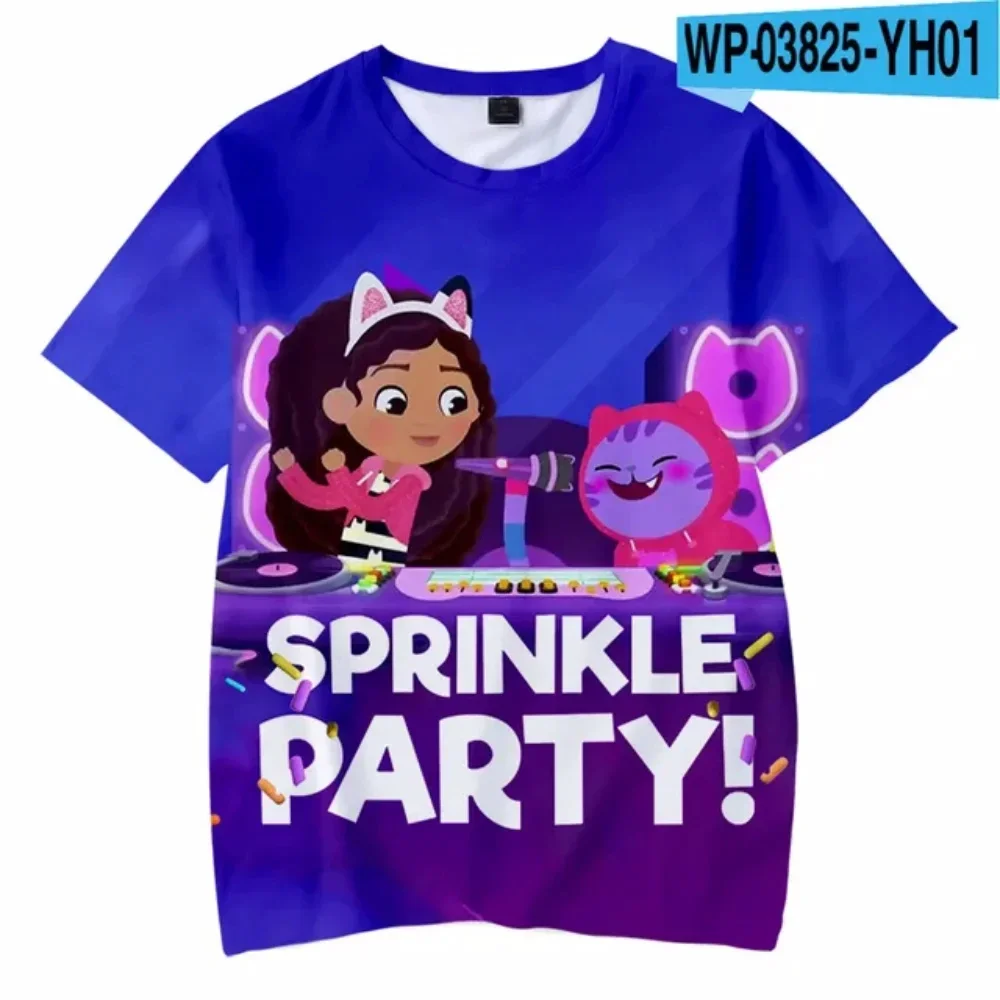 

T-shirts Anime Gabbys DollHouse 3D Print Streetwear Boys Girls Kawaii Casual Fashion Oversized T Shirt Kids Tees Tops Clothing