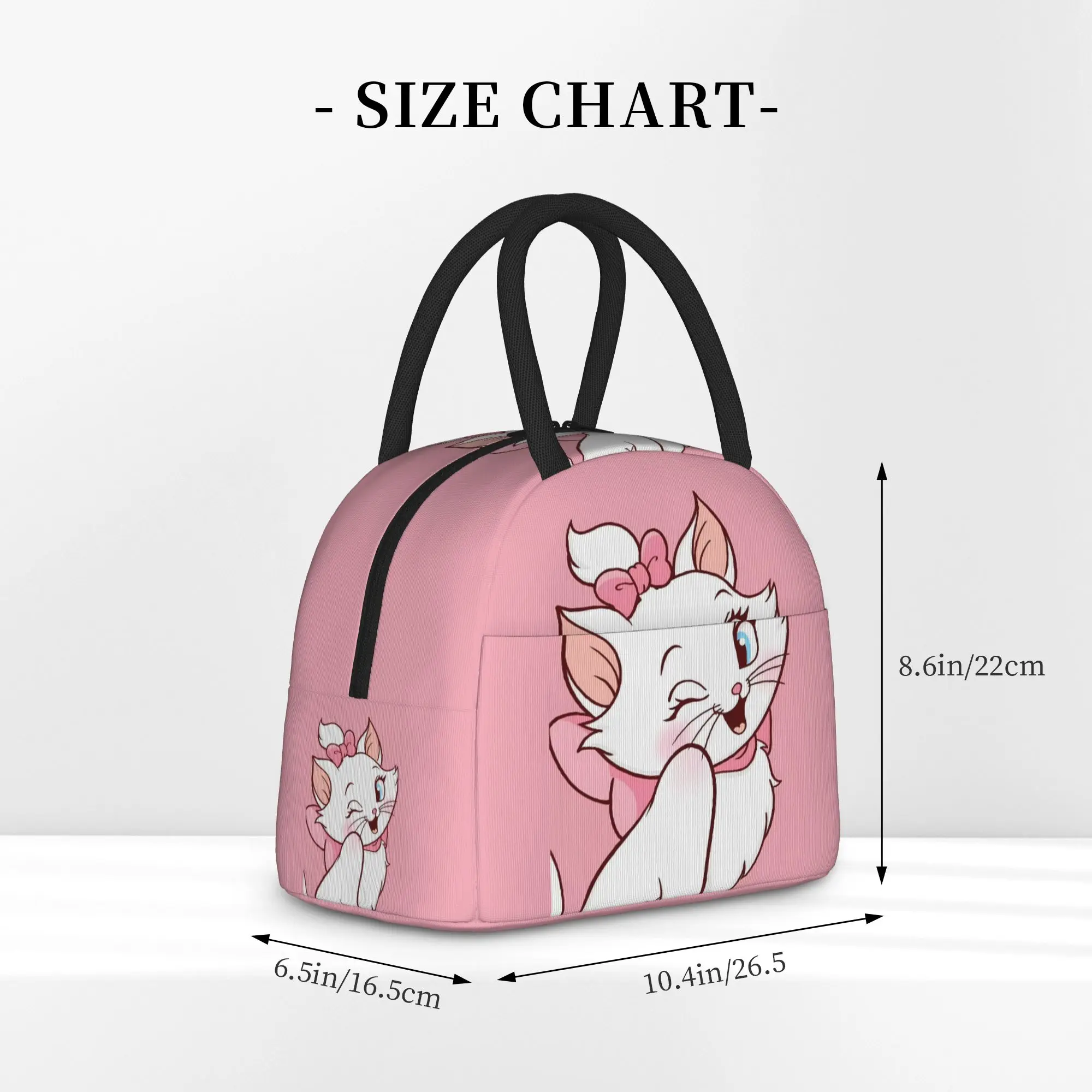 Cartoon Marie Lunchtasche für Kinder, grafische Lunchbox, lässige Picknick-Kühltasche, tragbare, wasserdichte Tragetasche für Lebensmittel – Detail 4