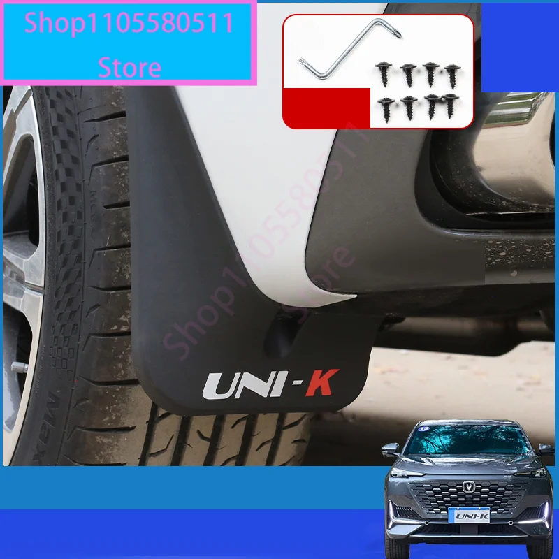 Car Mudguards Plastic Fender Cover Flares Splash Guard Cover Exterior Mud Flaps For Changan UNI-K UNIK 2021-2024 Accessories