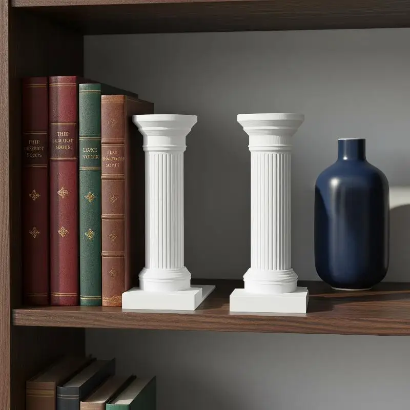 2pcs 3D Printed Column Book Stand Minimalist Decorative Bookends High Quality Desktop Holder for Book Collection Display
