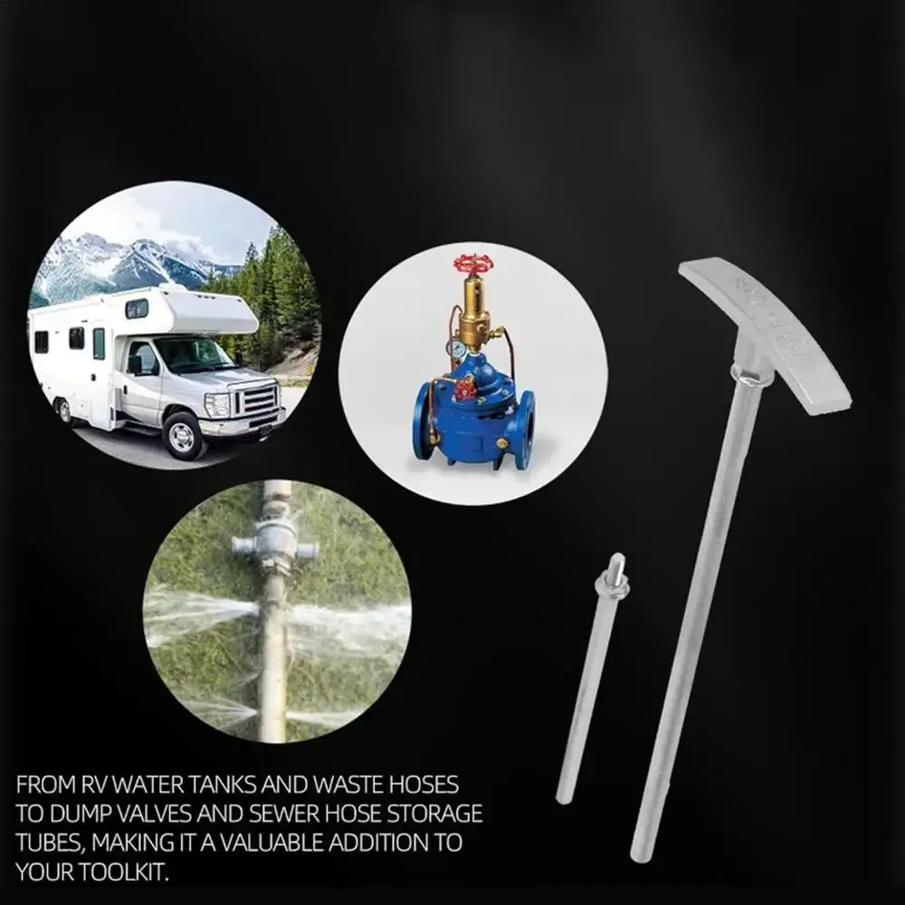 T Handle RV Sewer Valve Handle Replace Easy Installation RV Dump Valve Professional Sturdy Waste Valve Handles Kits