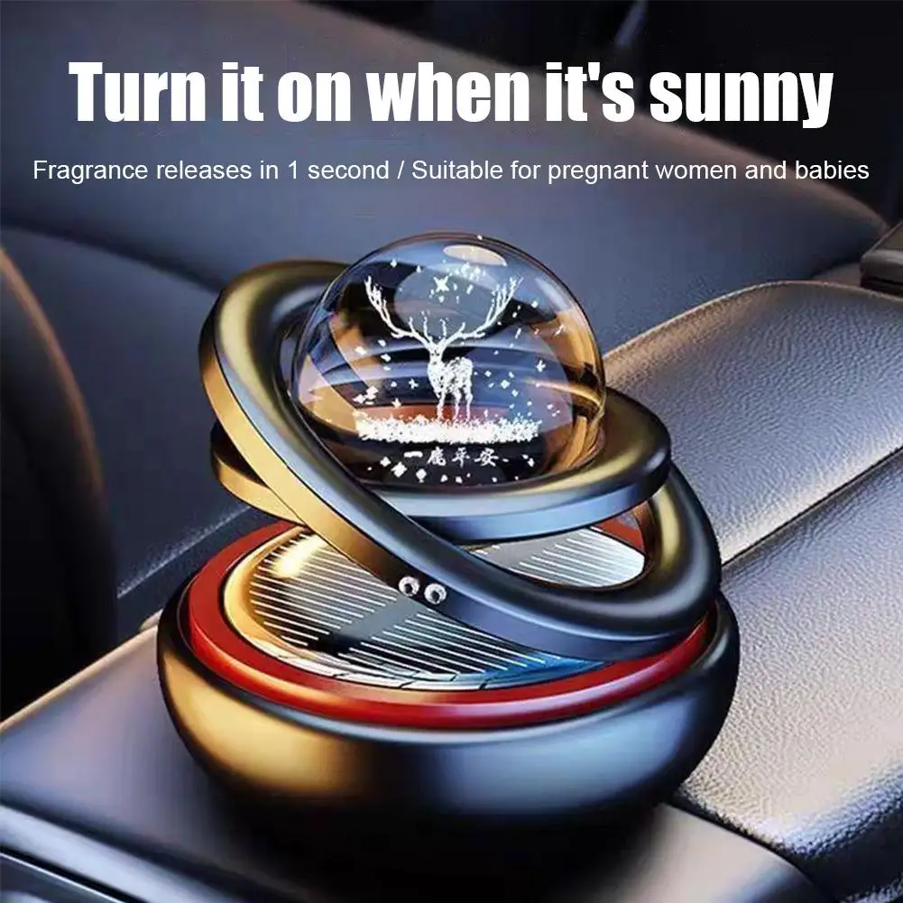 2025 Car Solar Aromatherapy Ornaments Car Double Suspended Crystal Ball Aromatherapy Perfume Ornaments Creative Ornaments