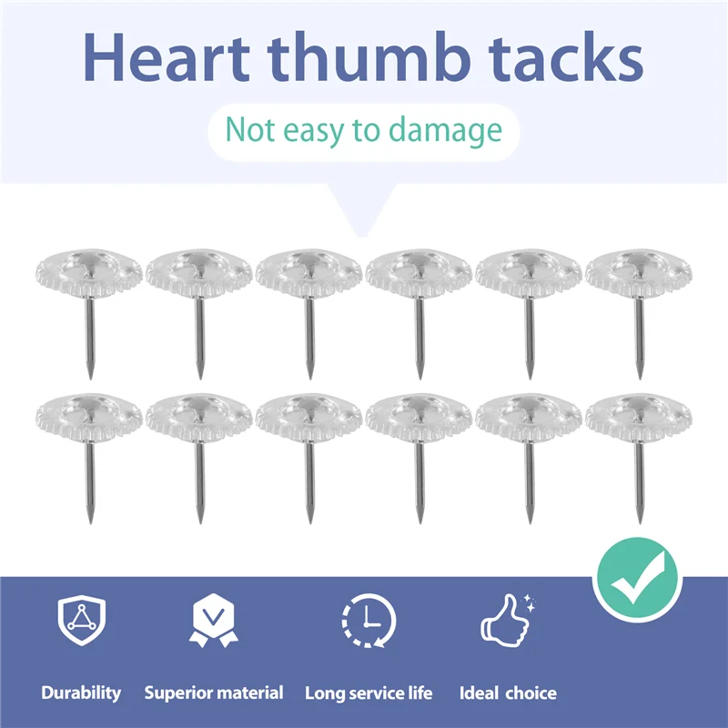 2025 Trend Clear Push Pins Small Plastic Thumb Tacks Steel Point And Clear Plastic Head Pushpins For Cork Board