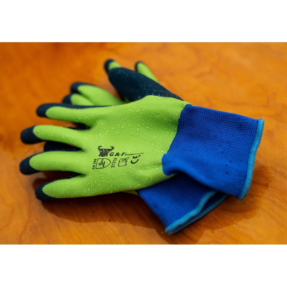 Luvas de segurança para jardinagem, revestimento de microespuma, respirável, aderência de nylon, leve, durável, confortável, luvas de trabalho, várias tarefas