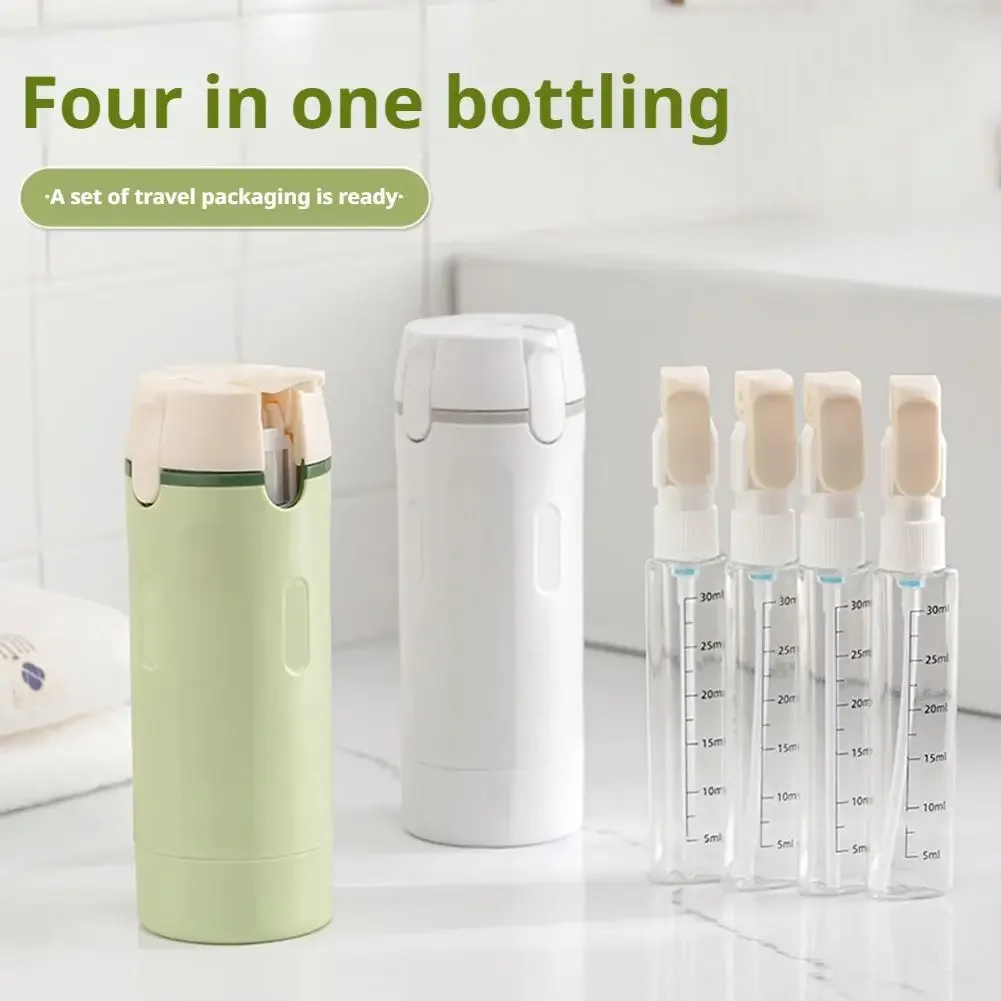 4-in-1 Portable Travel Dispenser Leakproof Lotion And Conditioner Container Compact Multi-use Reusable Bottles for Toiletries