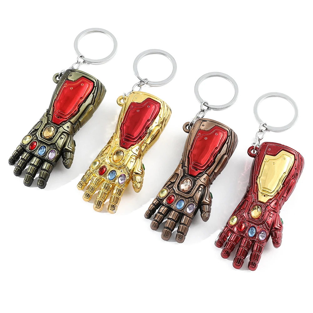 LLavero de guantelete del infinito de Los Vengadores de Marvel, Thanos, creatividad, modelo de guantelete del infinito, llaveros colgantes, accesorios para bolsos