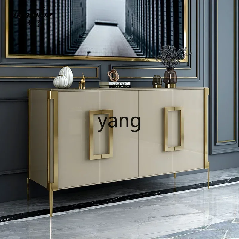 LH light luxury all solid wood porch cabinet household modern foyer staircase side cabinet bedroom storage cabinet