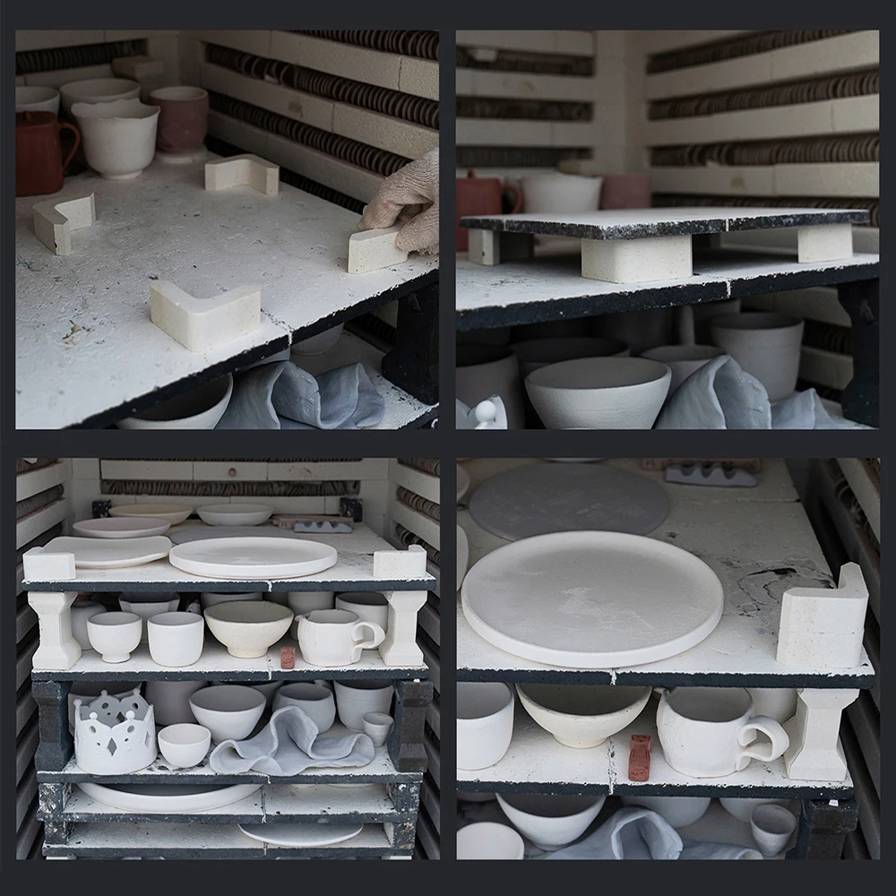 أداة الفخار أدوات إطلاق الفرن عمود موليت على شكل حرف L 1310 ℃ ملحقات إطلاق الطين بعمود الفرن المقاوم لدرجات الحرارة العالية #5