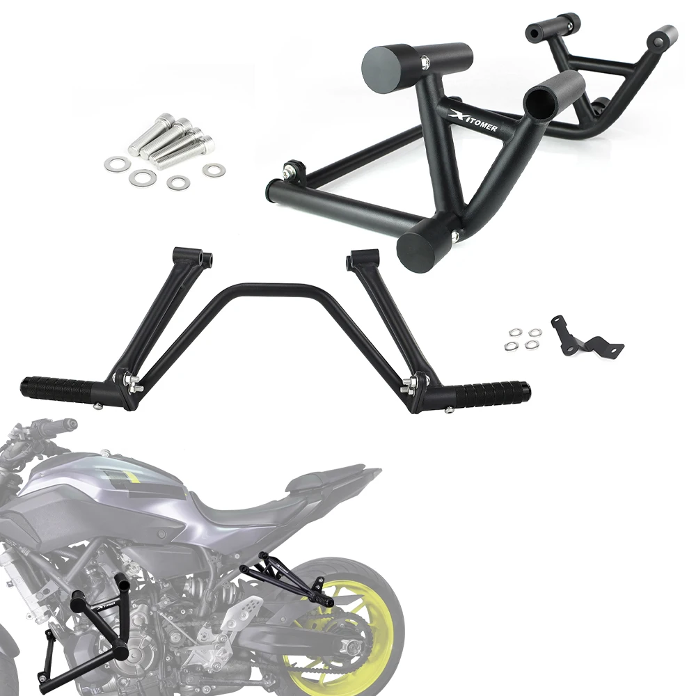 

Motorcycle Crash Cage Stunt Engine Highway Guard Fit For Yamaha FZ-07 / MT-07 2014-2024 Subcage With Foot Pegs Stunt Subcage